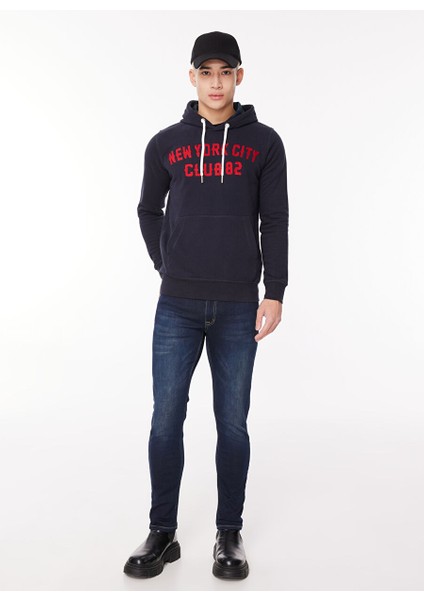 Lacivert Erkek Düz Paça Slim Fit Denim Pantolon Fmhoward