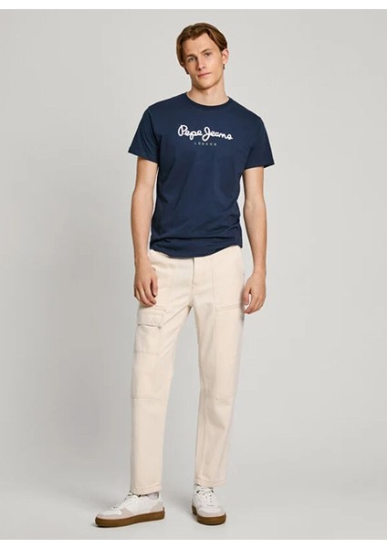 Lacivert Erkek Regular Fit Baskılı T-Shirt PM508208 595 Eggo N