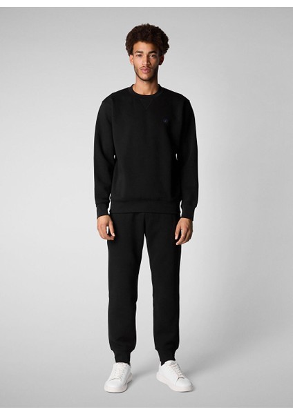 Siyah Erkek Bisiklet Normal Düz Sweatshirt DF1170MPLEE1910000 Uren Siyah