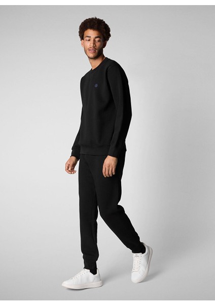 Siyah Erkek Bisiklet Normal Düz Sweatshirt DF1170MPLEE1910000 Uren Siyah