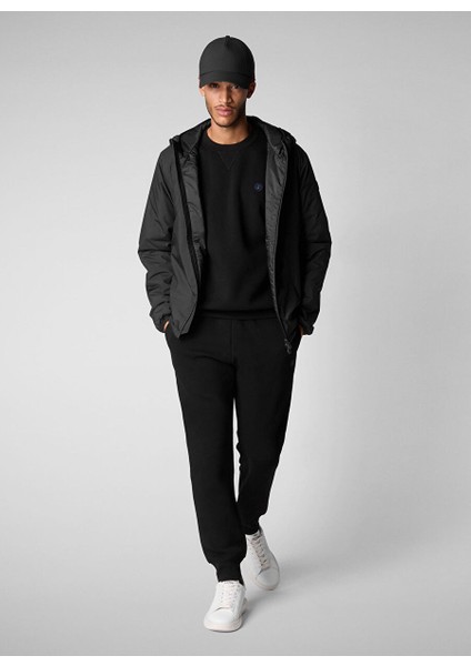 Siyah Erkek Bisiklet Normal Düz Sweatshirt DF1170MPLEE1910000 Uren Siyah