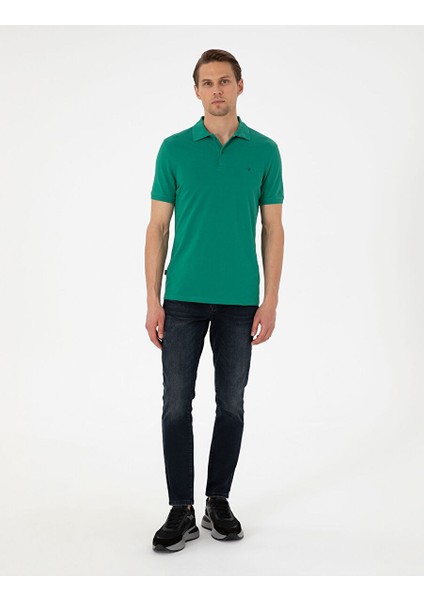Yeşil Slim Fit Basic Tişört
