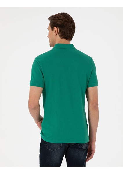 Yeşil Slim Fit Basic Tişört
