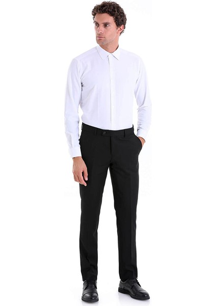Beyaz Slim Fit Düz Pamuklu Slim Yaka Uzun Kollu Klasik Gömlek fırsatları