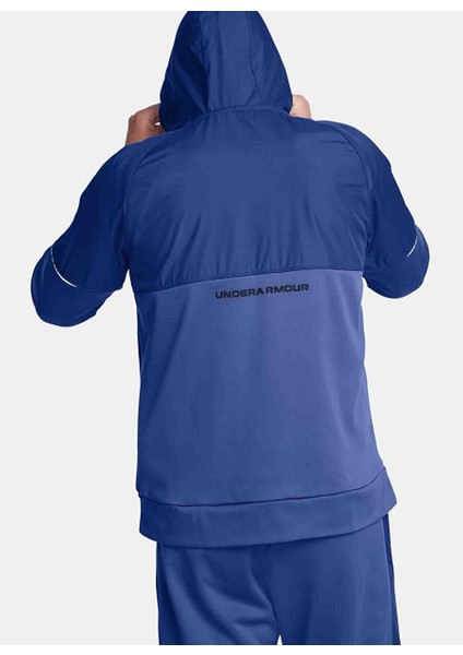 1373781-432 Ua Af Storm Fz Hoodie Mavi Fermuarlı Yaka Normal Kalıp Erkek Zip Ceket fiyatları