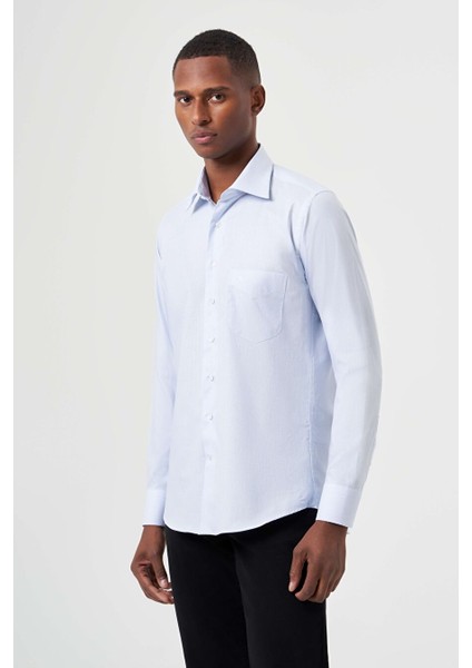 Erkek Regular Fit Klasik Gömlek Mavi GM23K232023_D35