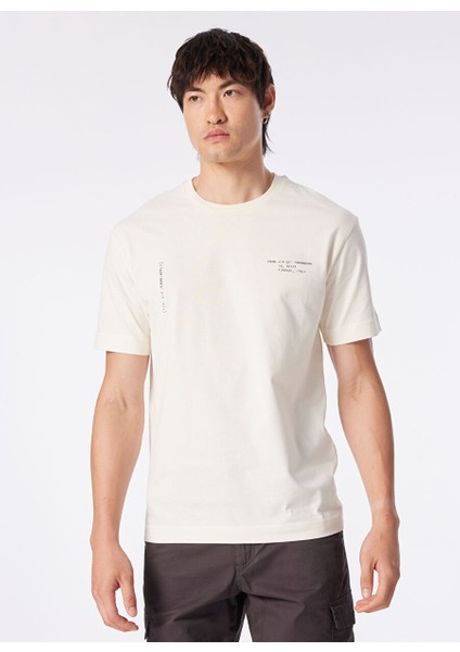 Gmg Fırenze Bisiklet Yaka Ekru Erkek T-Shirt GU24MSS03023