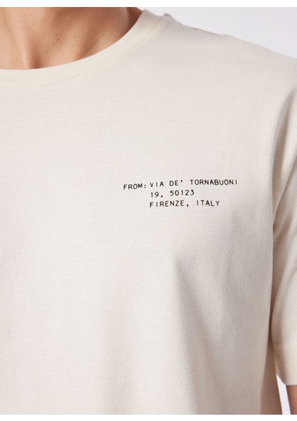 Gmg Fırenze Bisiklet Yaka Ekru Erkek T-Shirt GU24MSS03023