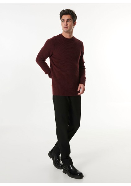 Erkek Bordo Bisiklet Yaka Regular Fit Kazak FC4WM-KZK 2599 fiyatları