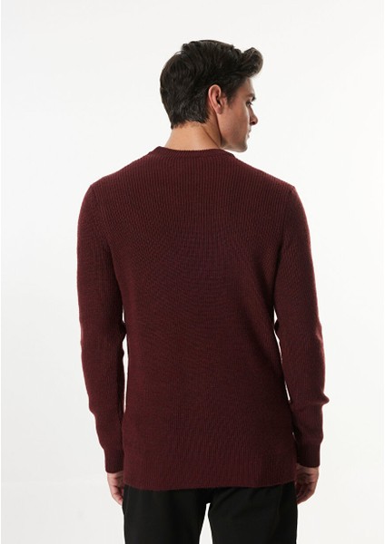 Erkek Bordo Bisiklet Yaka Regular Fit Kazak FC4WM-KZK 2599 indirimleri