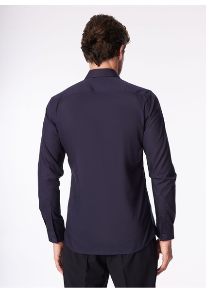 Lacivert Erkek Slim Fit Non Iron Gömlek F4SM-GML 0222