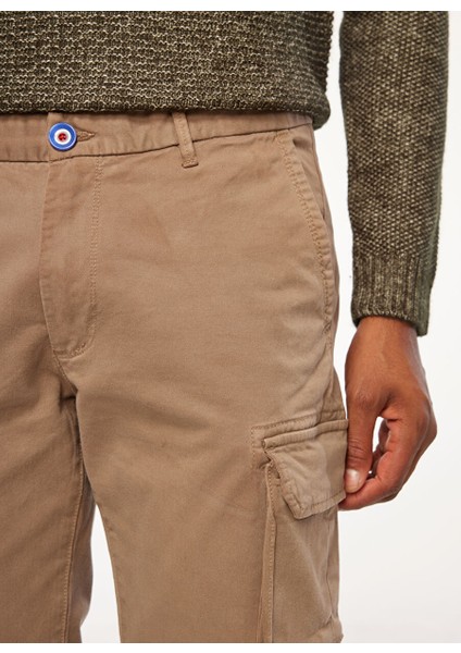 Normal Bel Normal Paça Slim Fit Kahve Erkek Kargo Pantolon Fmnelson