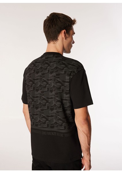 Gmg Fırenze Siyah Erkek Oversize T-Shirt GU24MFW03001