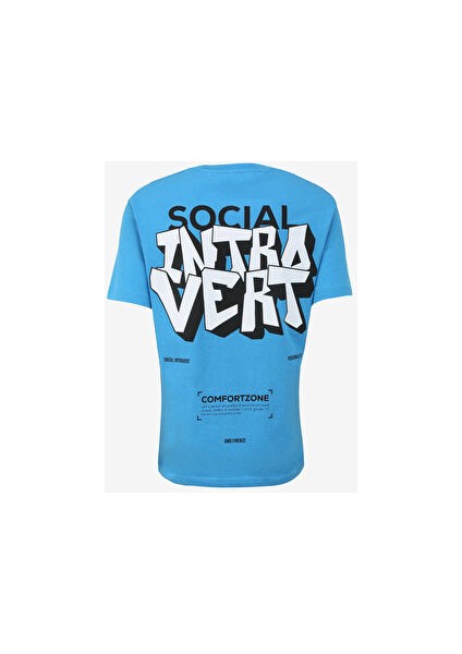 Gmg Fırenze Bisiklet Yaka Mavi Erkek T-Shirt GU24MSS03010