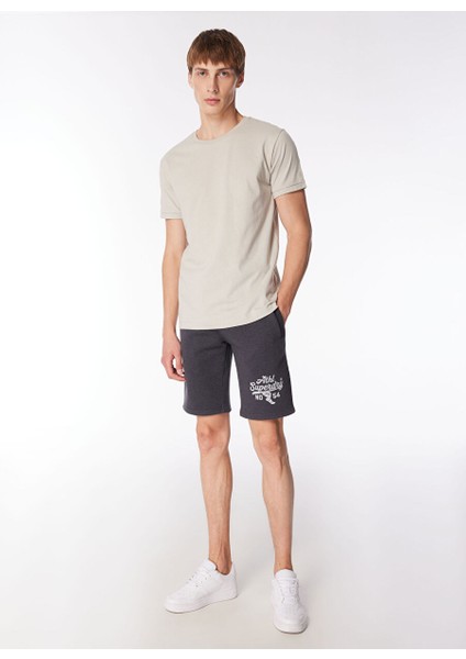 Gmg Fırenze Bisiklet Yaka Gri Erkek T-Shirt GU24MSS03021