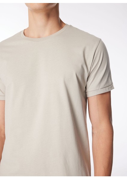 Gmg Fırenze Bisiklet Yaka Gri Erkek T-Shirt GU24MSS03021