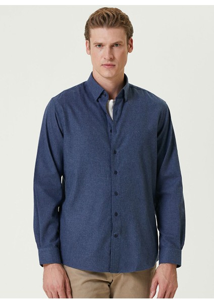 Indigo Erkek Gömlek Slim Fit Düz Gömlek 1092974