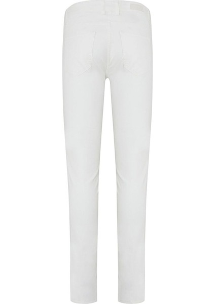 Beyaz Slim Fit Düz Pamuklu 5 Cep Kot Pantolon fiyatları