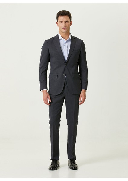 Antrasit Erkek Mono Yaka Slim Fit Takım Elbise