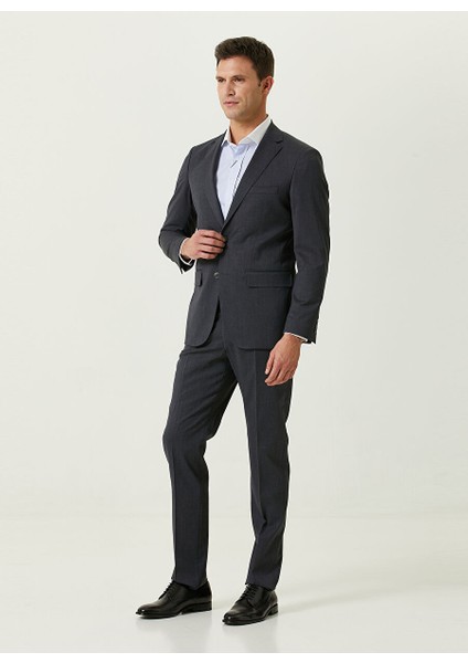 Antrasit Erkek Mono Yaka Slim Fit Takım Elbise modelleri