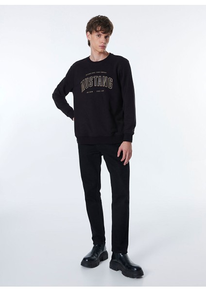 Siyah Erkek Bisiklet Basic Baskılı Sweatshirt M4WM-SWT-1981