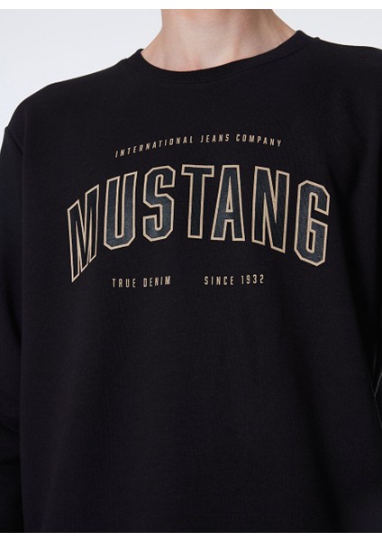 Siyah Erkek Bisiklet Basic Baskılı Sweatshirt M4WM-SWT-1981