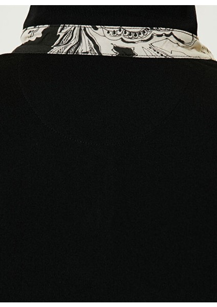 Siyah Erkek Düğmeli Slim Fit Düz Kazak 1091931
