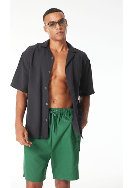 Yeşil Erkek Normal Sweat Şort AMBURGOPC046-_BERMUDA Uomo