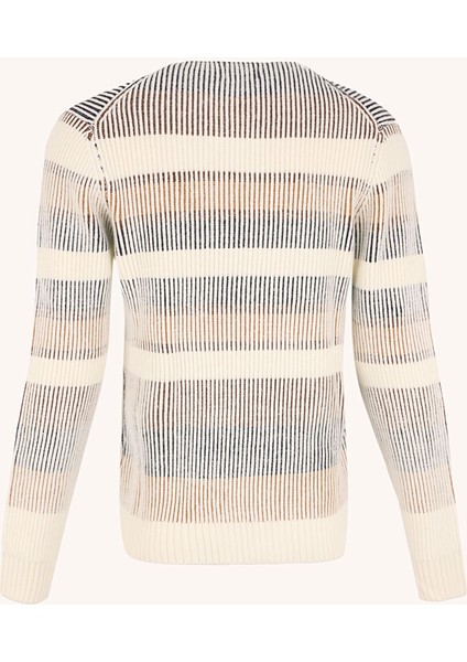 Ekru Erkek Bisiklet Slim Fit Kazak MI2878SS
