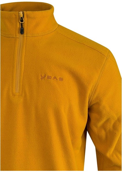Cedric Erkek Yarım Fermuarlı Ince Polar Sweatshirt Hardal