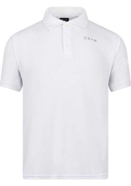 Teal Polo Yaka Erkek Tişört Beyaz