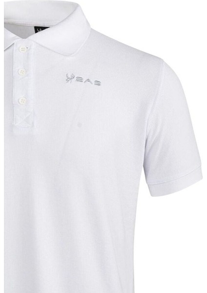 Teal Polo Yaka Erkek Tişört Beyaz