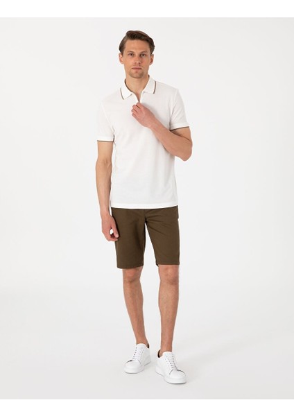 Ekru Slim Fit Polo Yaka Tişört fırsatları