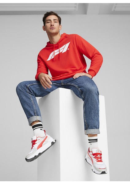 Kırmızı Erkek Kapüşon Yaka Regular Fit Sweatshirt 62585303 F1 Ess Logo Hoodie