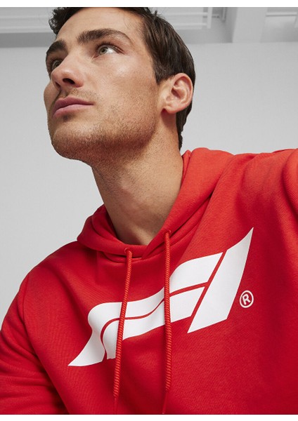 Kırmızı Erkek Kapüşon Yaka Regular Fit Sweatshirt 62585303 F1 Ess Logo Hoodie modelleri