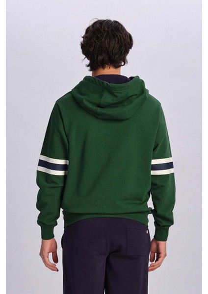 Yeşil Erkek Kapüşonlu Sweatshirt