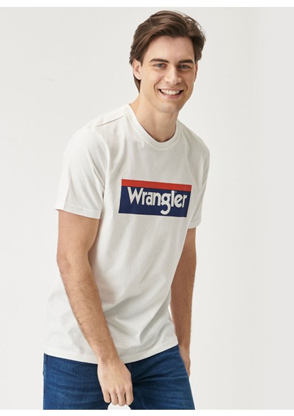 O Yaka Baskılı Kırık Beyaz Erkek T-Shirt W7H4D3737 indirimleri
