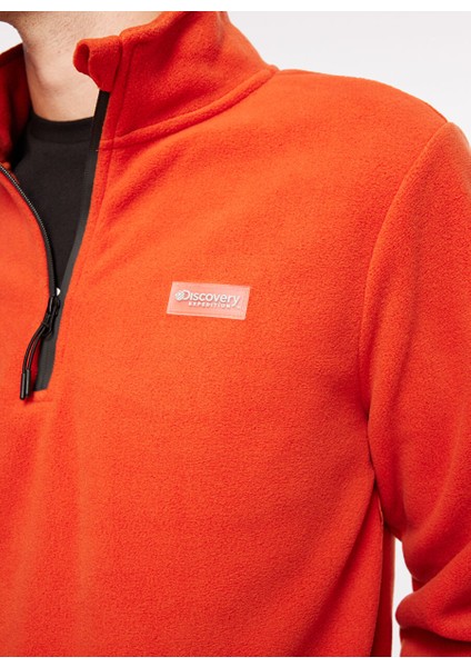 Kiremit Erkek Fermuarlı Yaka Standart Fit Polar Sweatshırt D3WM-SWT1 fırsatları