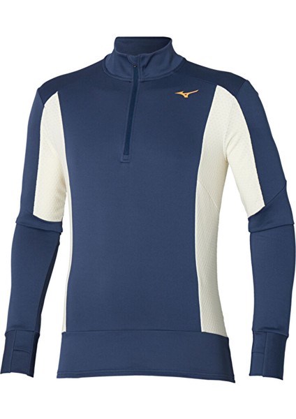 Warmalite Yarım Fermuarlı Erkek Sweatshirt Mavi / Beyaz