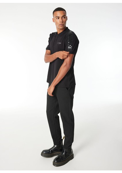 Desenli Siyah Erkek Polo T-Shirt 241V3A1604 indirimleri