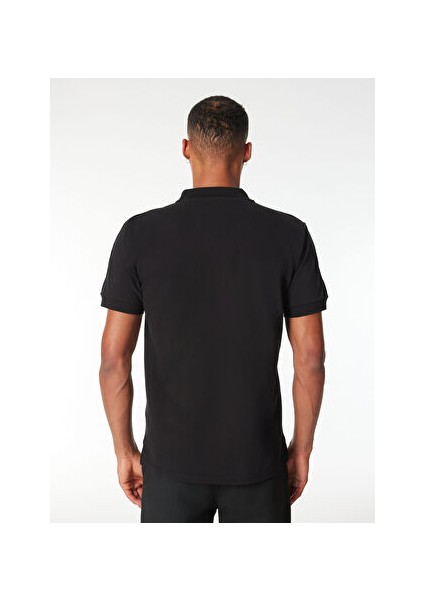 Desenli Siyah Erkek Polo T-Shirt 241V3A1604