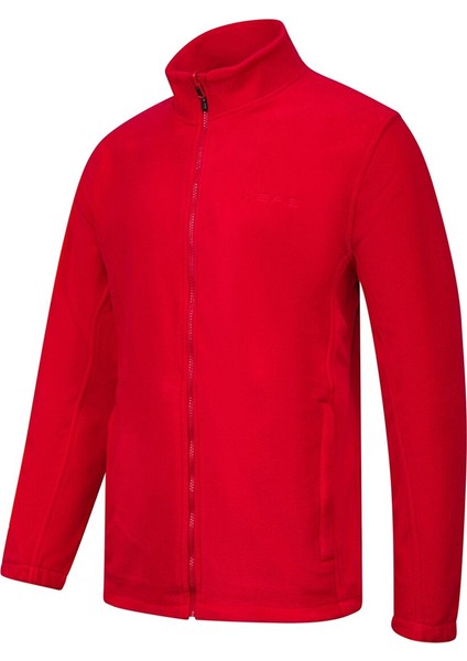Saka Tam Fermuarlı Erkek Polar Sweatshirt Kırmızı