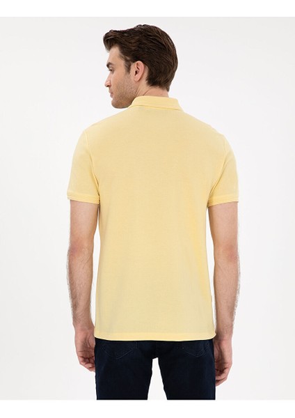 Açık Sarı Slim Fit Basic Tişört
