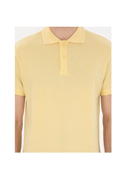 Açık Sarı Slim Fit Basic Tişört
