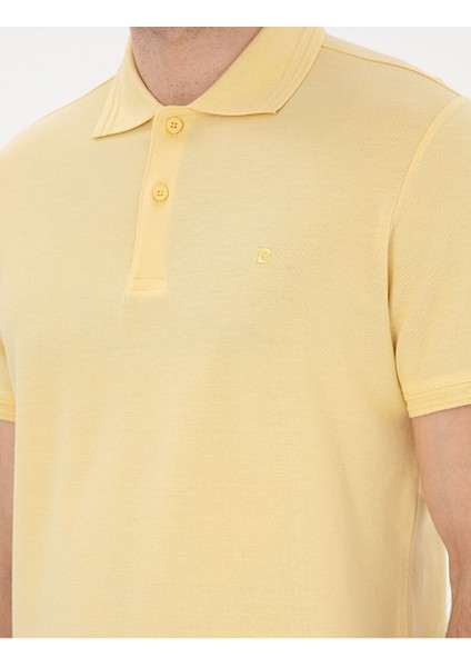 Açık Sarı Slim Fit Basic Tişört