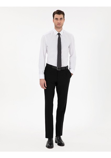 Beyaz Slim Fit Uzun Kollu Basic Gömlek