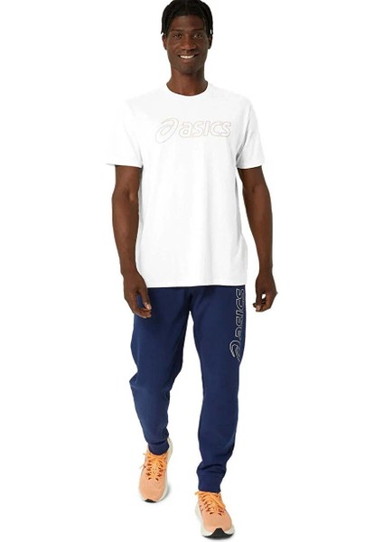 2031E188-101 Asıcs Logo Ss Tee Beyaz Erkek Yuvarlak Yaka Normal Kalıp T-Shirt