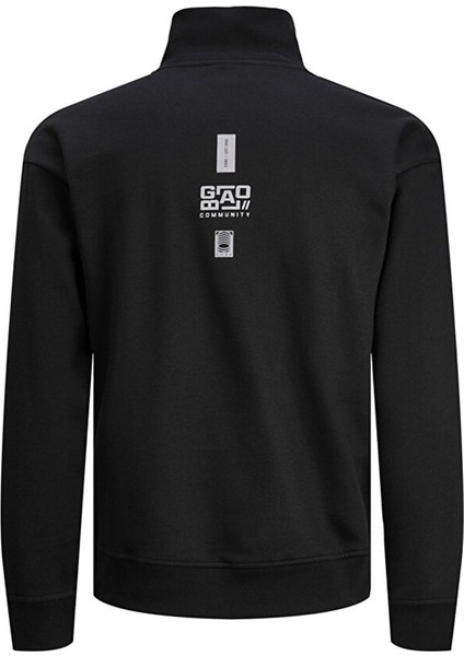 Dik Yaka Siyah Erkek Sweatshırt 12242262_JCOREFLECT Sweat Half Zıp