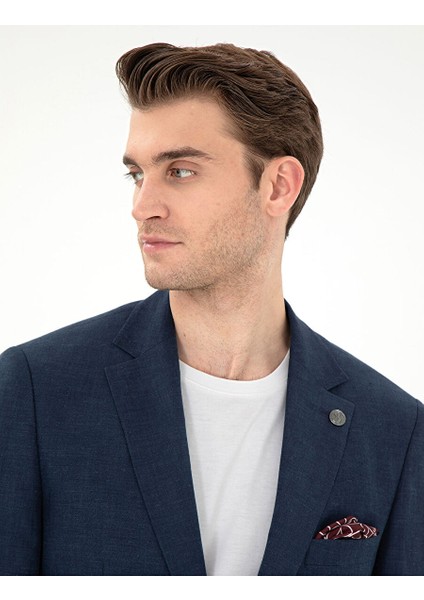 Lacivert Slim Fit Keten Karışımlı Ceket fiyatları
