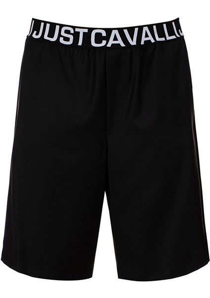 Lastikli Bel Slim Fit Siyah Erkek Bermuda Şort 74OBD131N0203899